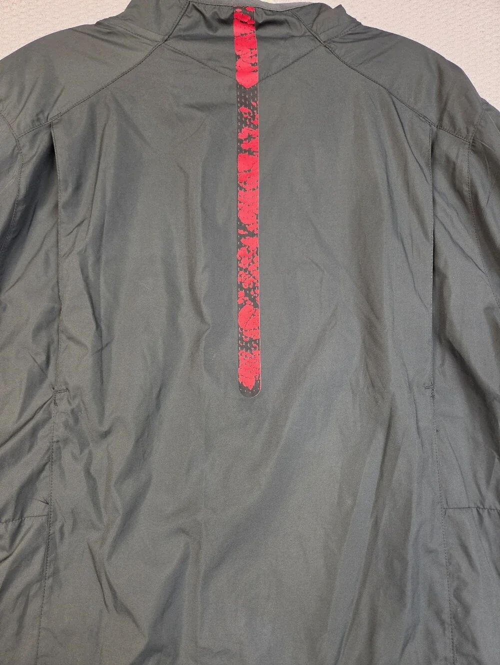 Nike Black Pullover Windbreaker with Red Sleeve Accent - Ohio State Logo